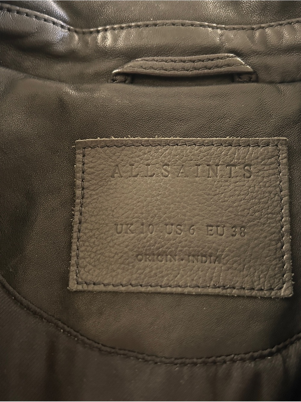 AllSaints Black Leather Papin Moto Jacket - Picture 7 of 9